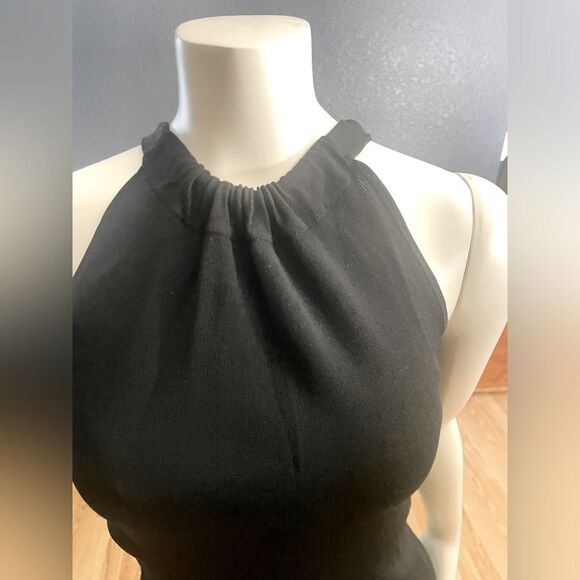 Ann Taylor Loft crepe top sleeveless straight flowing cut Small neckline twisted - Picture 5 of 11